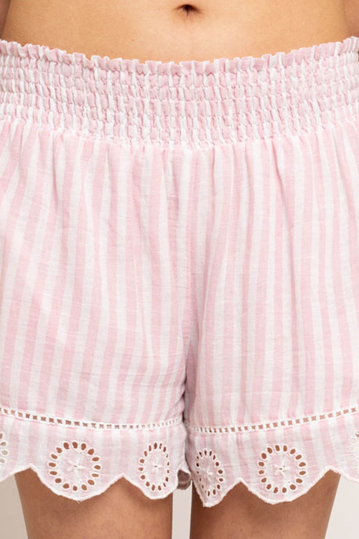 Buy Pink Printed Striped Shorts By Beachbum Online
